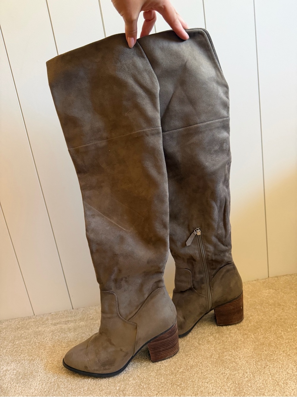 Nordstrom Taupe Suede Over-the-Knee Boots